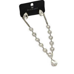 Windsor Silver Teardrop Crystal Necklace  Earrings Set
